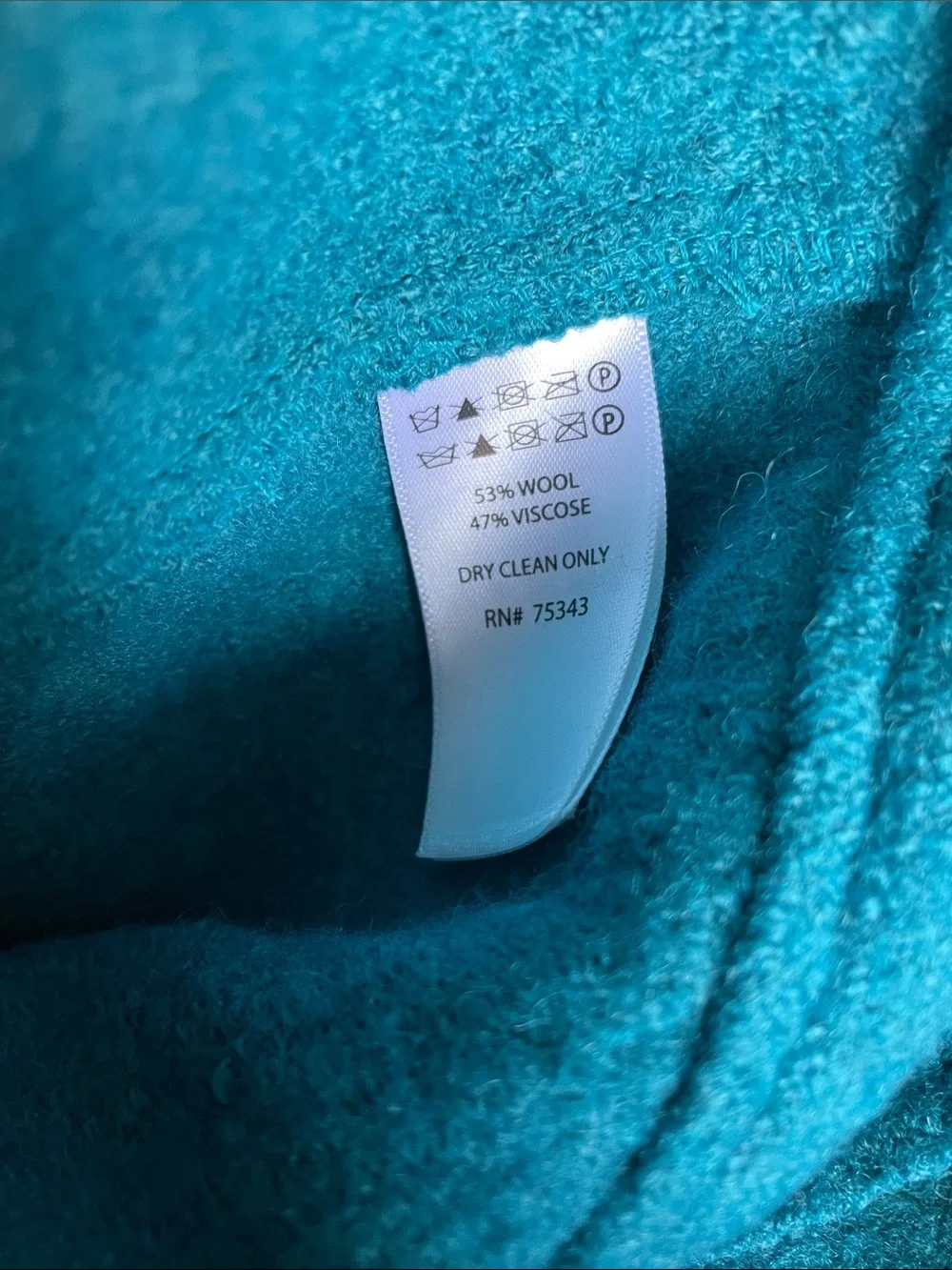Tahari Teal Asymmetrical Zip Collar Jacket Wool-NWT